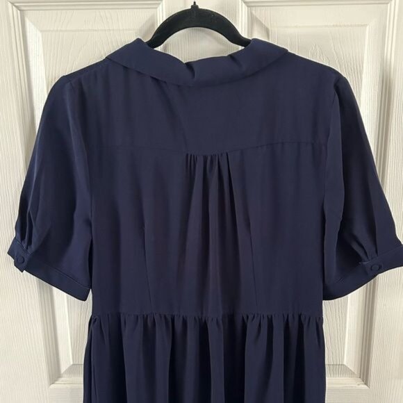 Bohme Navy Blue Collared Maxi Dress, Sz Medium - Picture 9 of 15